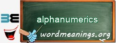 WordMeaning blackboard for alphanumerics